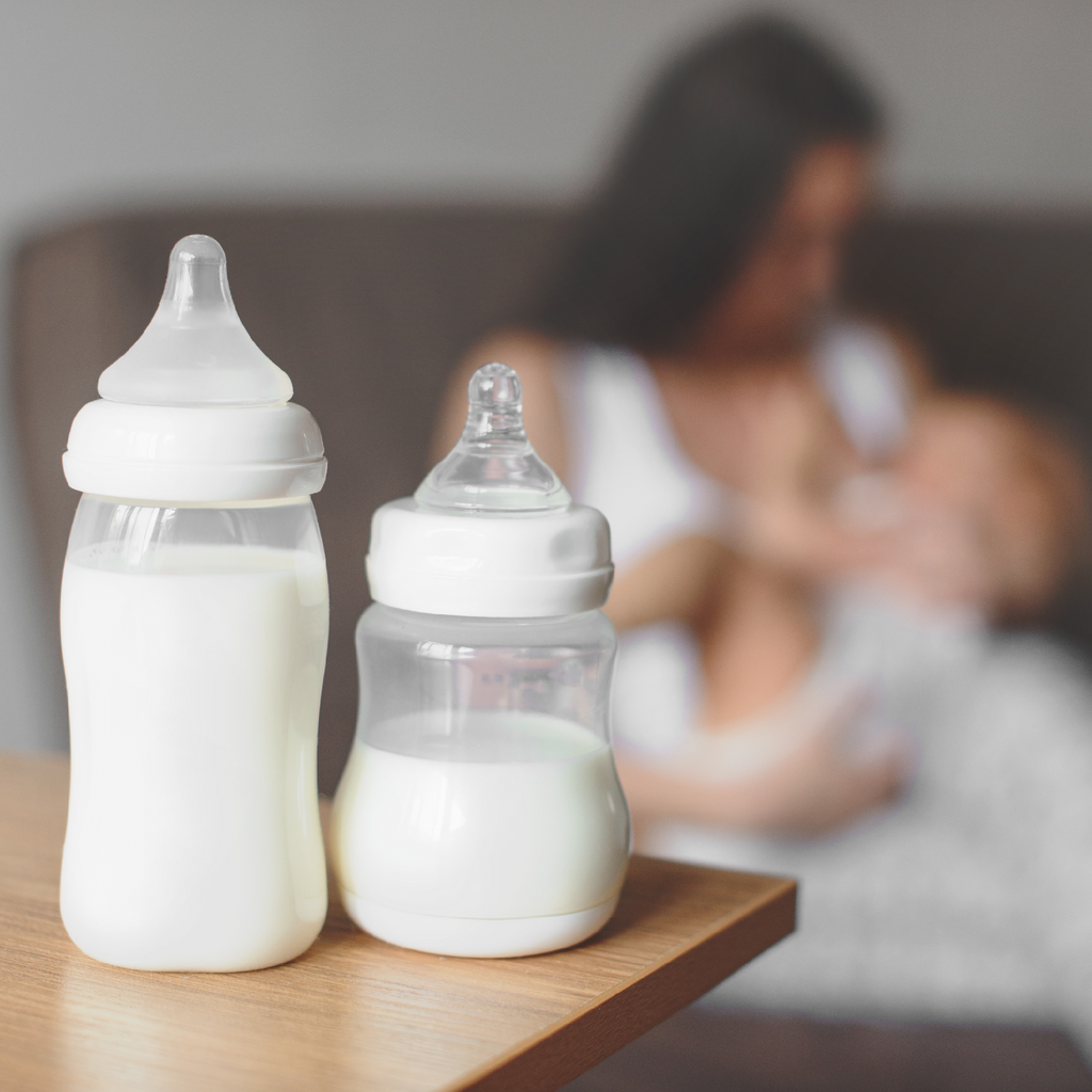 Combination of breastfeeding store and formula feeding